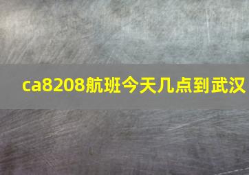 ca8208航班今天几点到武汉