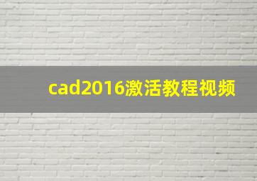 cad2016激活教程视频