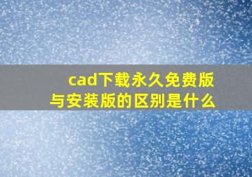 cad下载永久免费版与安装版的区别是什么