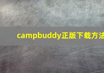 campbuddy正版下载方法