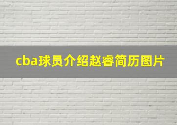 cba球员介绍赵睿简历图片