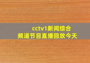 cctv1新闻综合频道节目直播回放今天