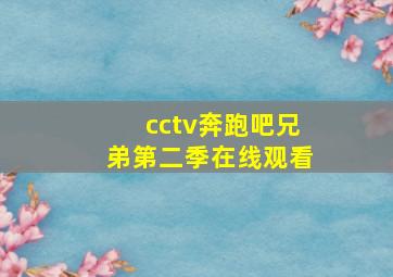 cctv奔跑吧兄弟第二季在线观看