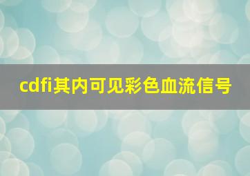 cdfi其内可见彩色血流信号