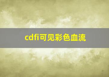 cdfi可见彩色血流