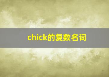 chick的复数名词