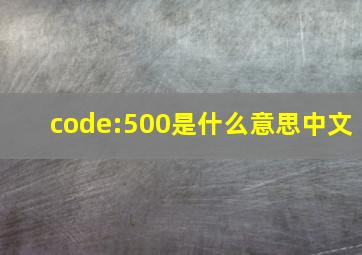 code:500是什么意思中文