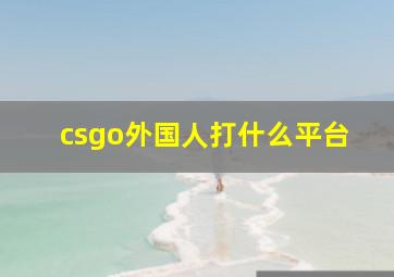 csgo外国人打什么平台