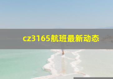 cz3165航班最新动态