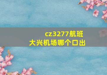 cz3277航班大兴机场哪个口出