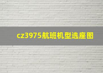 cz3975航班机型选座图