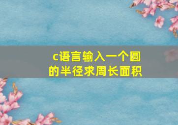 c语言输入一个圆的半径求周长面积