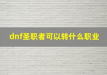 dnf圣职者可以转什么职业