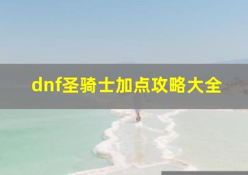 dnf圣骑士加点攻略大全