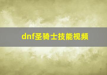 dnf圣骑士技能视频