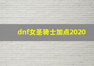 dnf女圣骑士加点2020