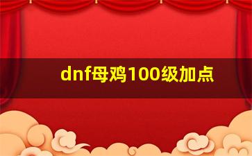 dnf母鸡100级加点