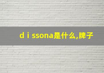 dⅰssona是什么,牌子