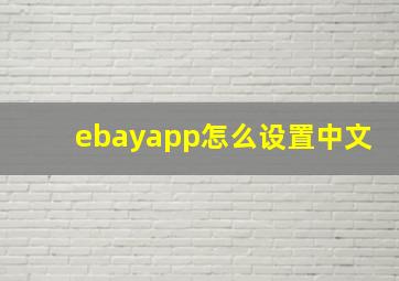 ebayapp怎么设置中文