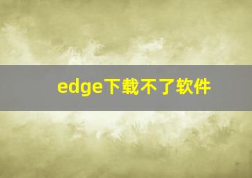 edge下载不了软件