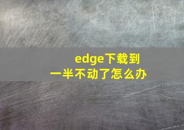 edge下载到一半不动了怎么办