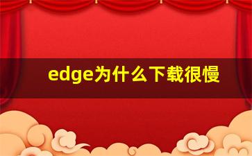 edge为什么下载很慢