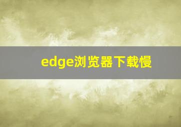 edge浏览器下载慢