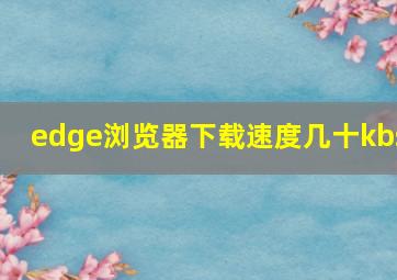 edge浏览器下载速度几十kbs