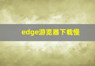 edge游览器下载慢