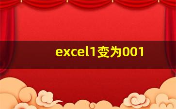 excel1变为001