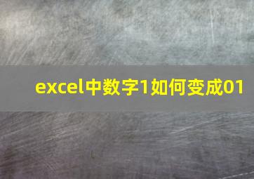 excel中数字1如何变成01