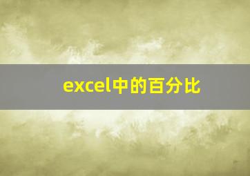 excel中的百分比