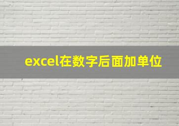 excel在数字后面加单位