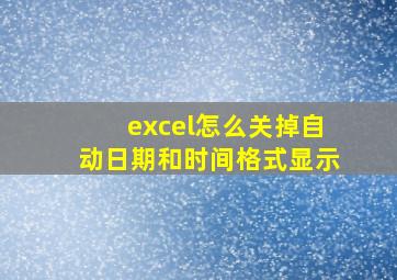 excel怎么关掉自动日期和时间格式显示