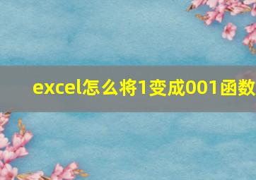 excel怎么将1变成001函数