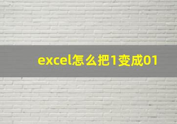 excel怎么把1变成01