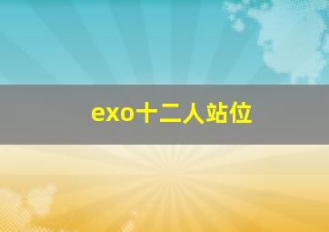 exo十二人站位