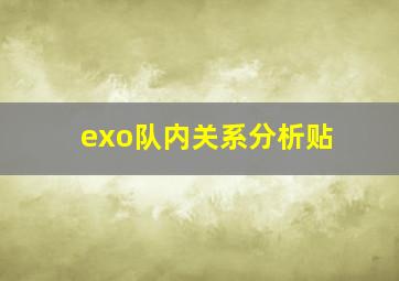 exo队内关系分析贴