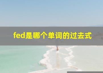 fed是哪个单词的过去式