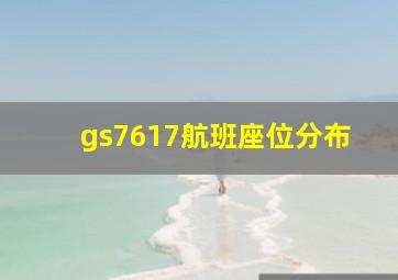 gs7617航班座位分布