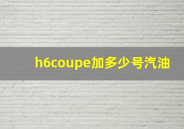 h6coupe加多少号汽油