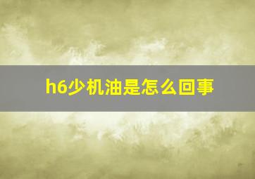 h6少机油是怎么回事