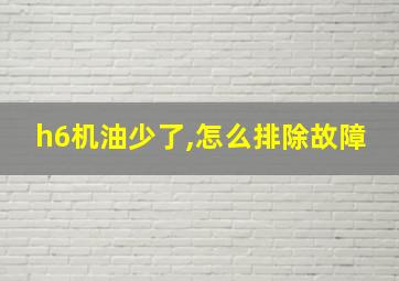 h6机油少了,怎么排除故障