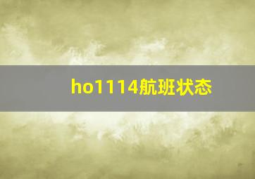 ho1114航班状态