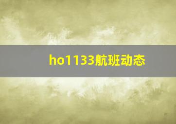 ho1133航班动态