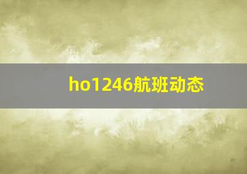 ho1246航班动态