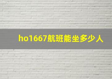 ho1667航班能坐多少人