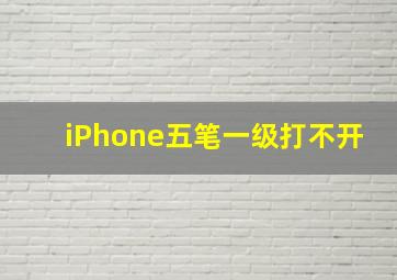 iPhone五笔一级打不开