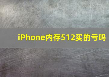 iPhone内存512买的亏吗