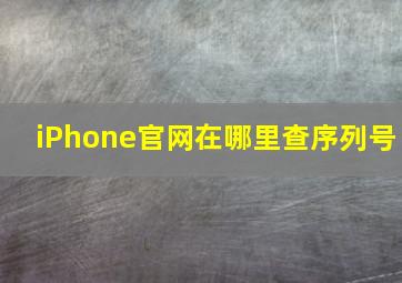 iPhone官网在哪里查序列号